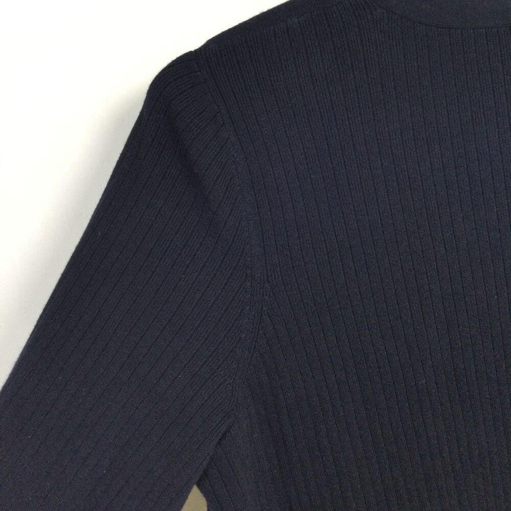 Talbots Womens Open Front Knit Cardigan Sweater L/S Pima Cotton Blue Size XLP - Picture 8 of 9